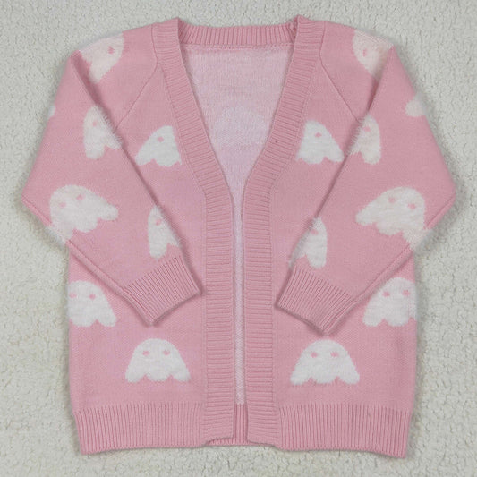 Baby Girls Sweater Fall Pink Ghost Pumpkins Halloween Long Sleeve Sweaters GT0650 6.26