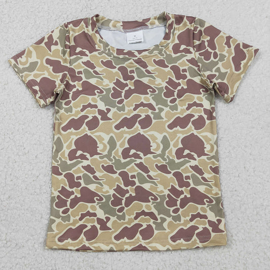 Baby Boys Clothes Short Sleeve Southern Khaki Camo T-shirts Top BT1713