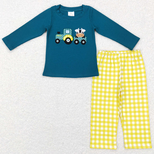 Boutique Baby Boys Clothes Green Tractor Farm Pants Sets BLP0196 11.5