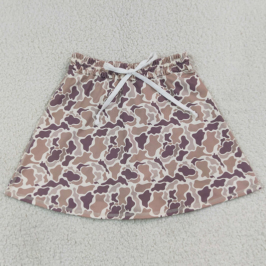 Adult Women Skirts Southern Khaki Camo Yoga Active Skirt Short Bottom GLK0314