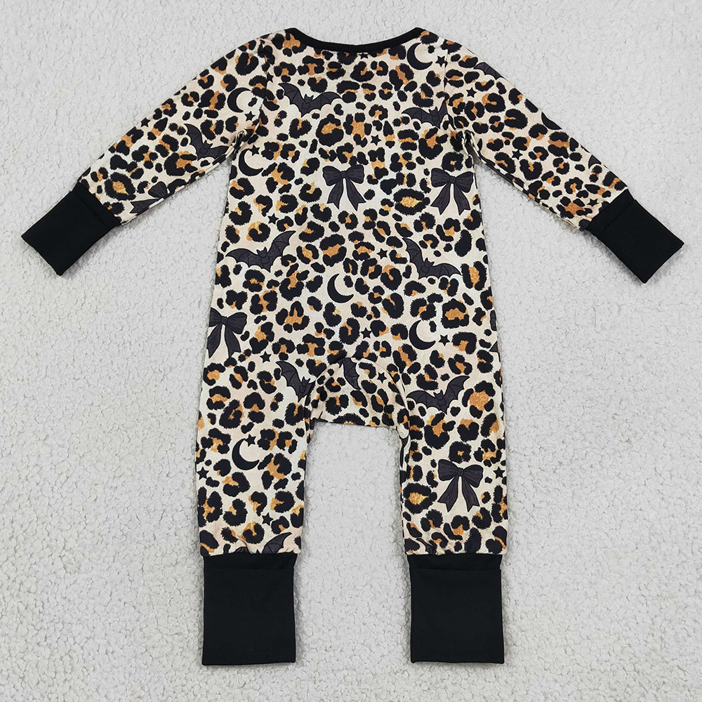 Baby Boys Rompers Leopard Bats Halloween Two Way Zip Convertible Romper LR3242