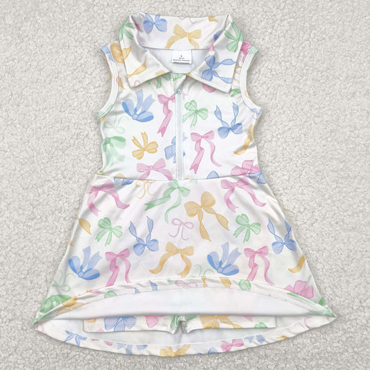 Baby Girls Dress Colorful Bows Yoga Active Wear Skort Knee Length Dresses GSD2141 4.21