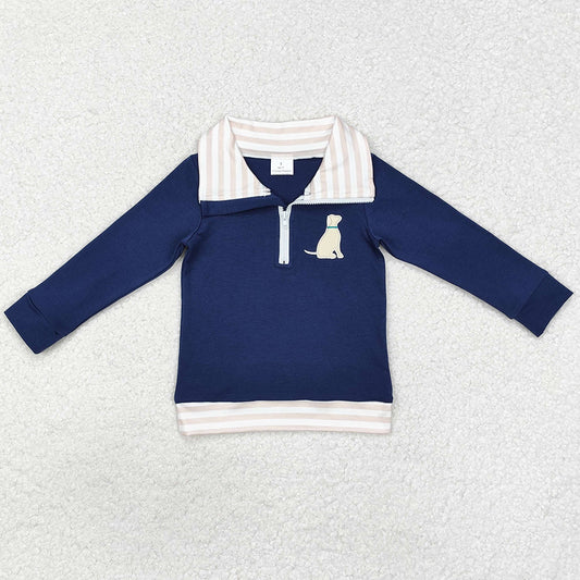 Baby Boys Clothes Tops Dog Zip Long Sleeve Pullovers Tops BT0893