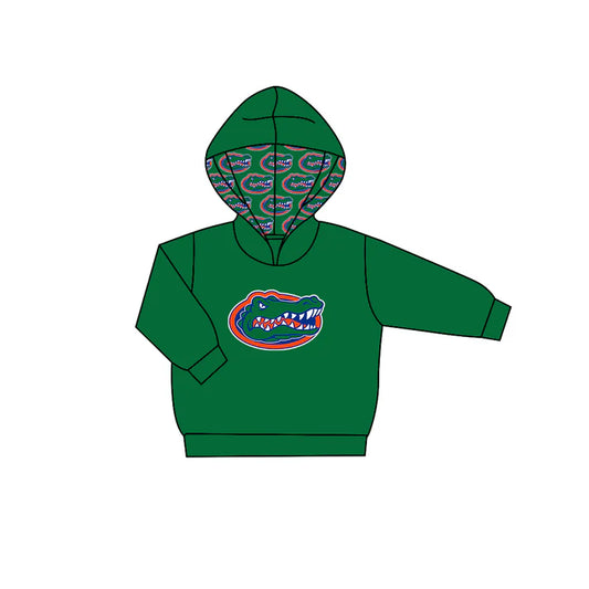 Preorder (moq 5)Baby Boys Dark Green Long Sleeves Crocodiles Team Hoodies Top 7.21