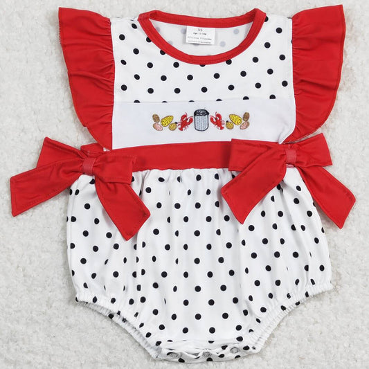 Lobster Embroidery Infant Baby Rompers SR0742