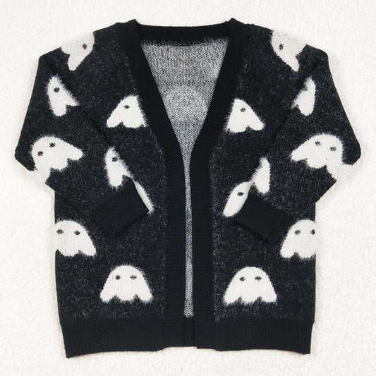 Baby Girls Sweater Halloween Black Ghost Long Sleeve Sweaters Cardigans GT0649 6.26