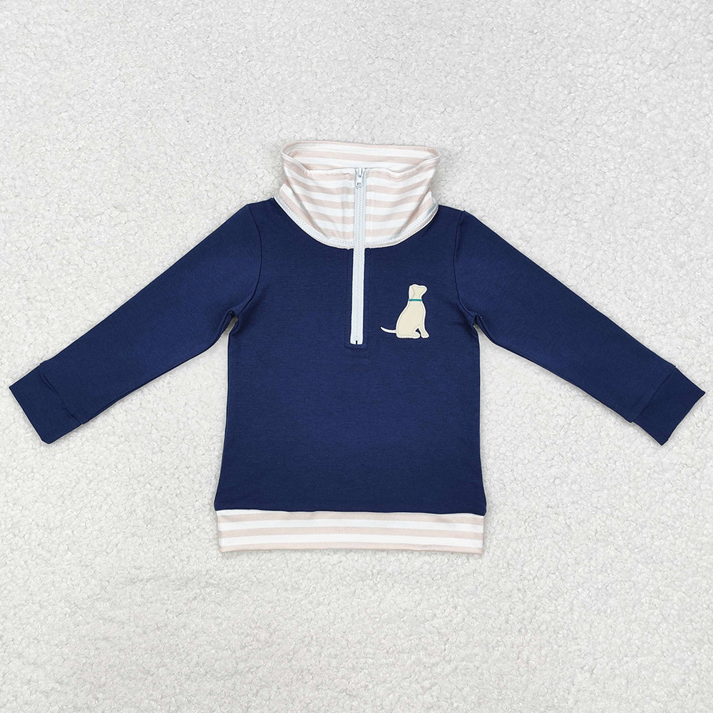 Baby Boys Clothes Tops Dog Zip Long Sleeve Pullovers Tops BT0893
