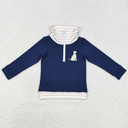 Baby Boys Clothes Tops Dog Zip Long Sleeve Pullovers Tops BT0893