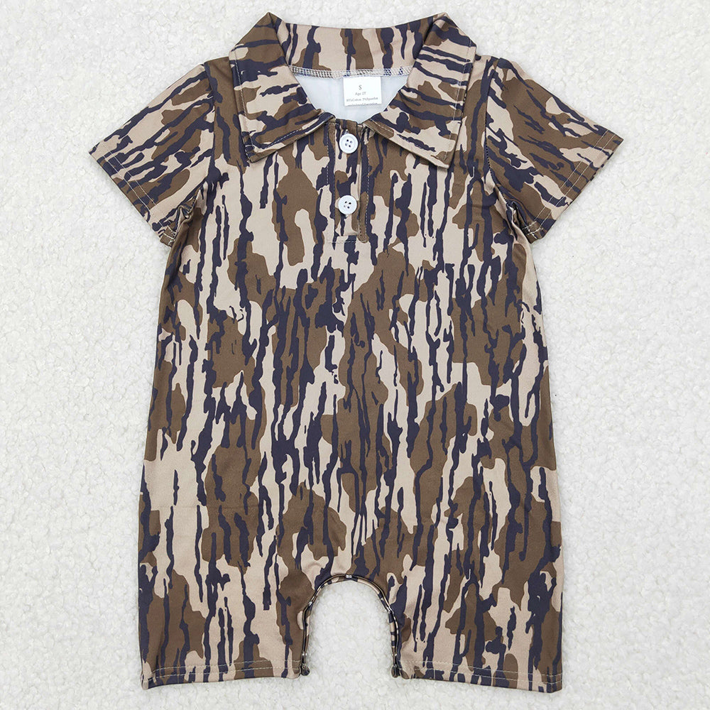 Baby Infant Boys Rompers Short Sleeves Bottomland Camo Button Rompers SR2976 3.27