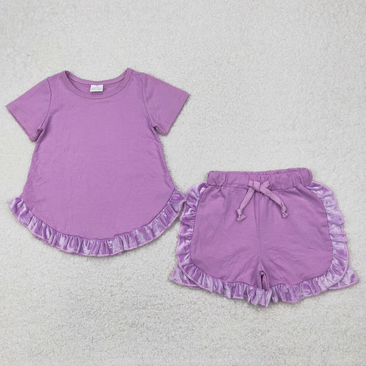 Baby Girls Clothes Cotton Top Ruffle Shorts Sets GSSO2184