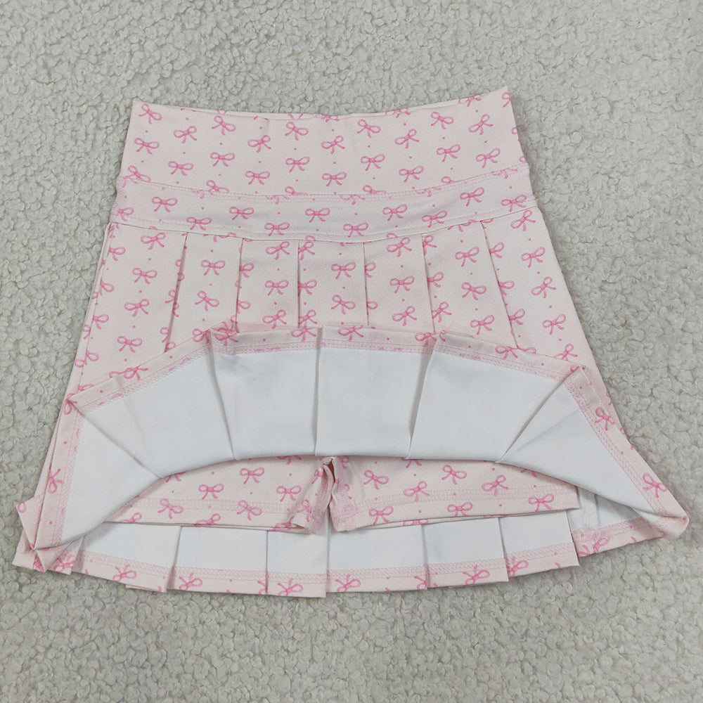 Baby Girls Skirts Pink Bows Polka Dots Yoga Active Pleated Skirt Shorts Bottom GLK0305