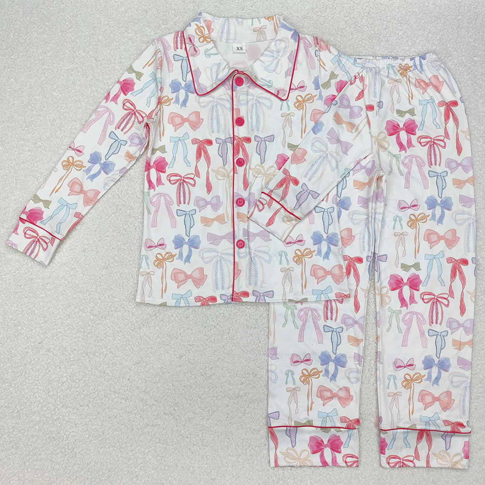 Adult Women Pajamas Colorful Bows Tops Pants Pajamas GLP2077