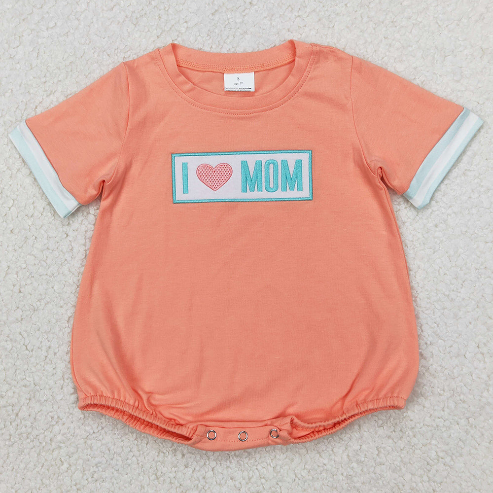 Baby Girls Rompers I LOVE MOM Embroidery Floral Ruffle Rompers SR2948 3.27