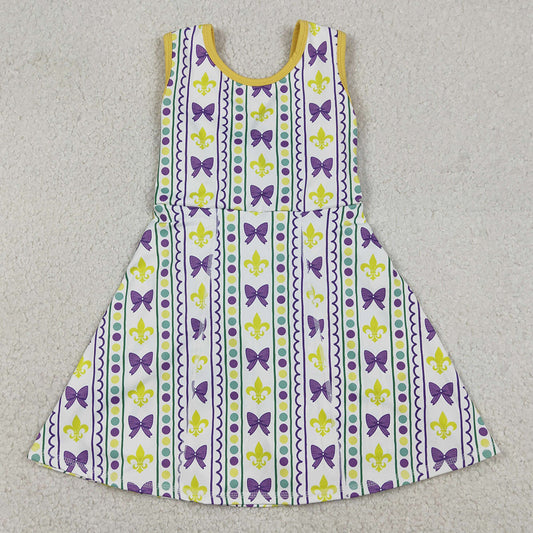 Baby Girls Dress Mardigras Anchors Bows Stripe Yoga Shorts Knee Length Dresses GSD2947 12.22