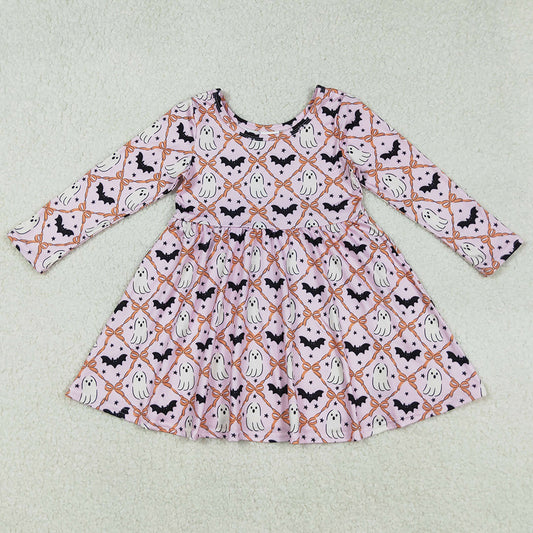 Baby Girls Dress Pink Halloween Bows Bats Ghosts Knee Length Dresses GLD1232 9.2