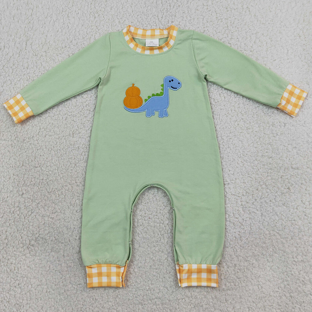 Baby Boys Rompers Embroidery Pumpkins Dinosaur Fall Pant Rompers LR3168