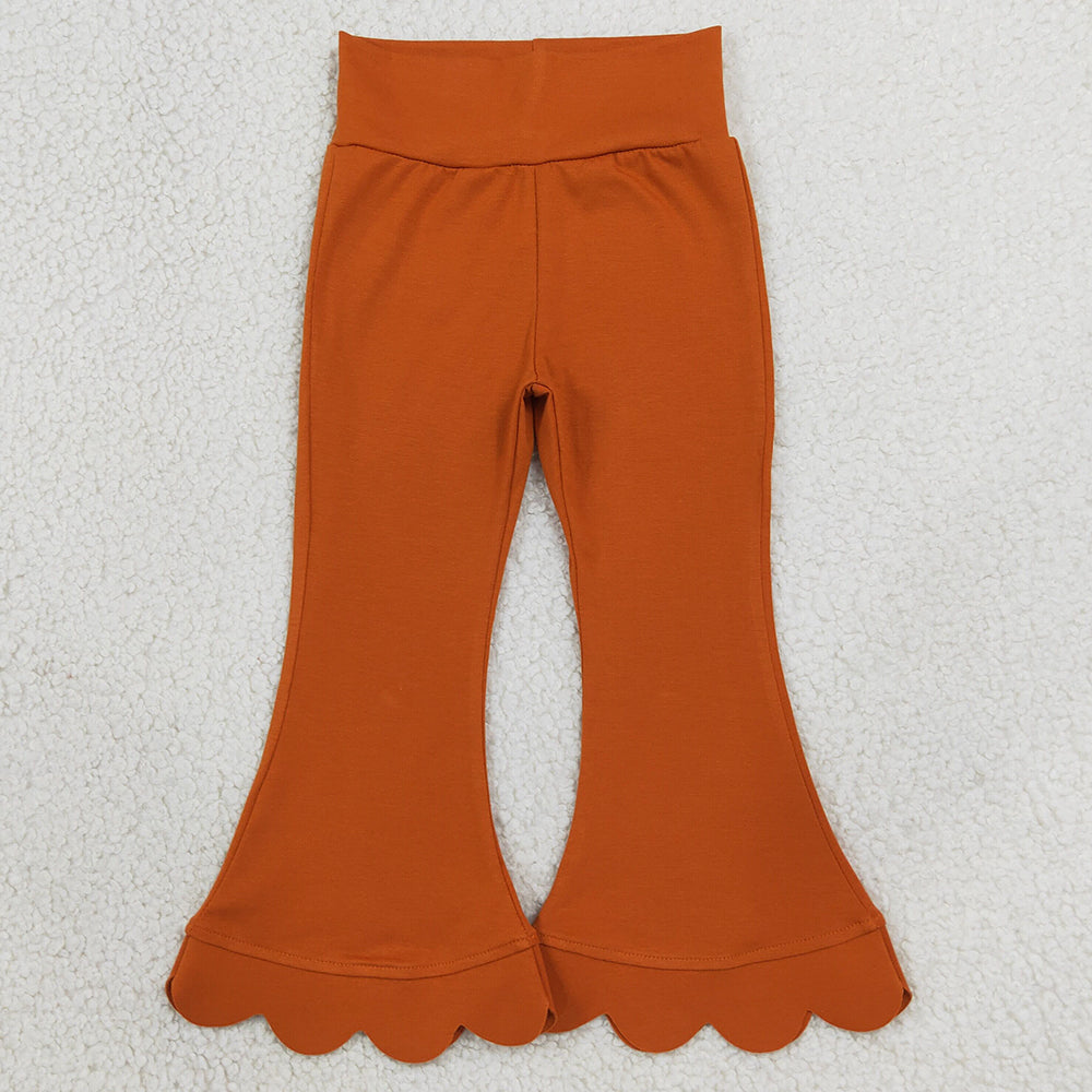 Baby Girls Pants Orange Scallop Bell Bottom Pants P1083