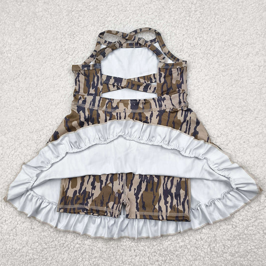 Baby Girls Dress Strap Bottomland Camo Yoga Ruffle Knee Length Dresses GSD2314 4.21