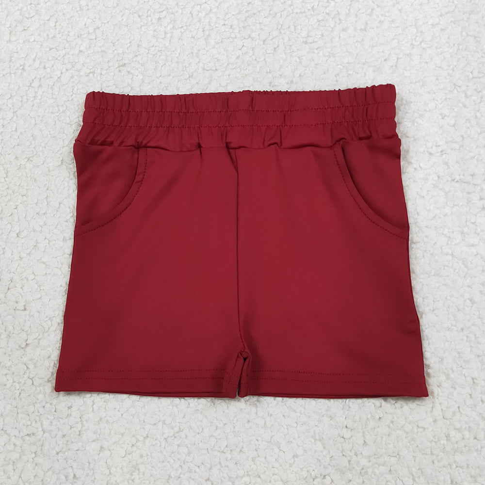 Baby Girls Shorts Maroon Yoga Active Pockets Short Bottoms SS0962