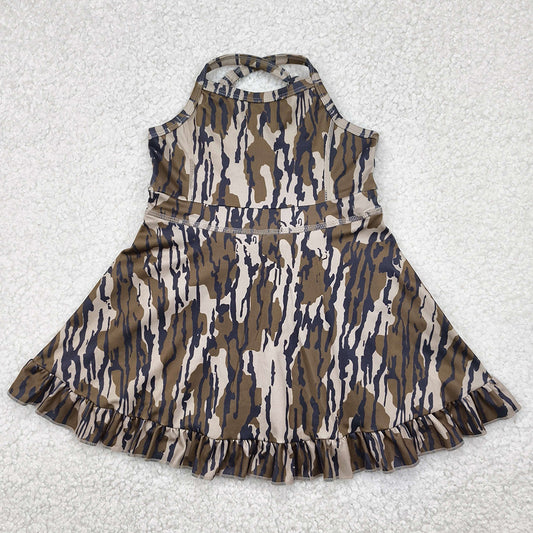 Baby Girls Dress Strap Bottomland Camo Yoga Ruffle Knee Length Dresses GSD2314 4.21