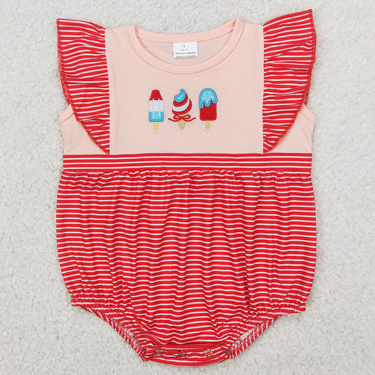 Baby Infant Girls Rompers 4th Of July Popstick Embroidery Rompers SR2635 4.2