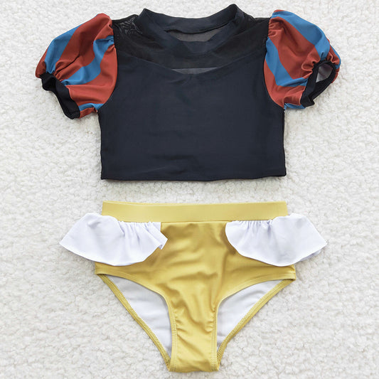 Baby Girls Swimsuit Princess Black Two Pieces Swimsuits S0131