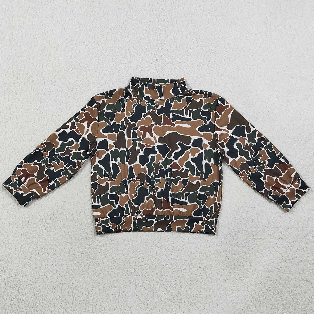 Baby Girls Clothes Dark Brown Camo Yoga Active Long Sleeve Choker T-shirts Top GT1812