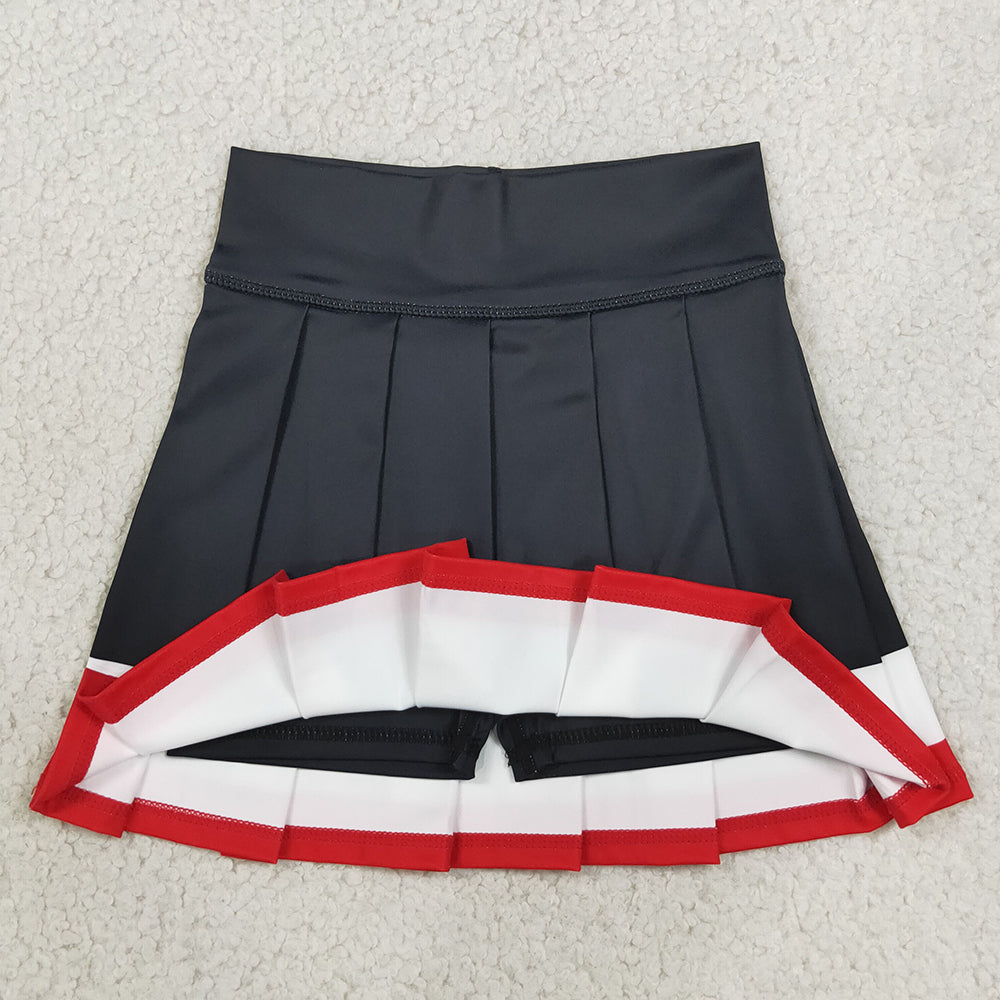 Baby Girls Black Red Stripe Yoga Active Pleated Skirt Short Bottoms GLK0320