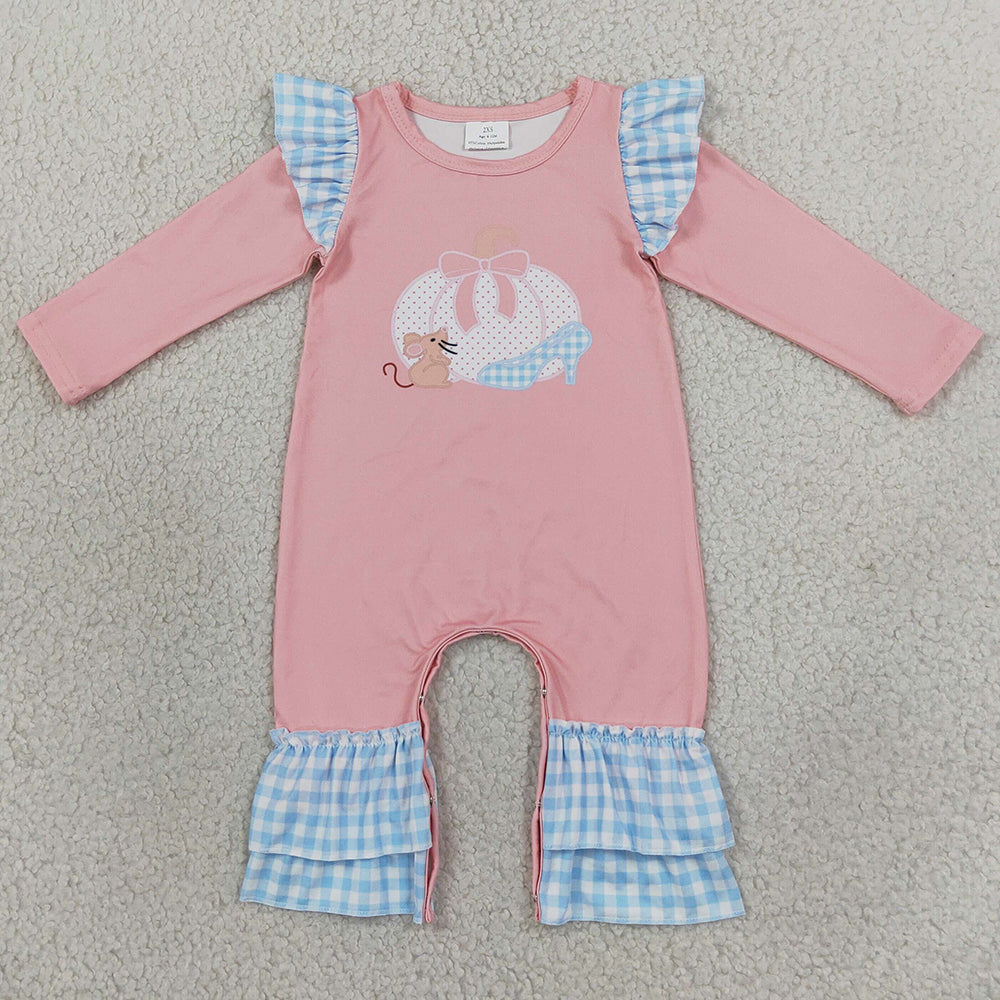 Baby Girls Rompers Bow Pumpkins Mouse Fall Ruffle Pant Rompers LR3217
