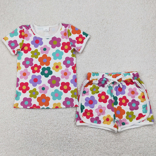 Baby Girls Clothes Colorful Flowers Top Shorts Clothes Sets GSSO2142 4.3