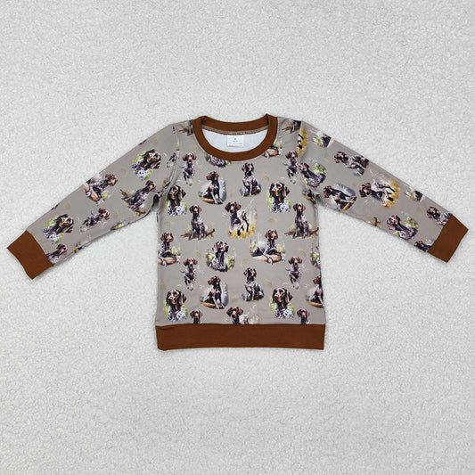 Baby Boys Clothes Tops Dog Hunting Long Sleeve Tee Shirts Tops BT1059