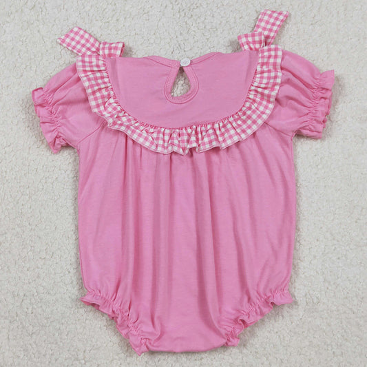Baby Girls Rompers Smocked Crosses Bows Short Sleeve Easter Ruffle Rompers SR3250 1.5
