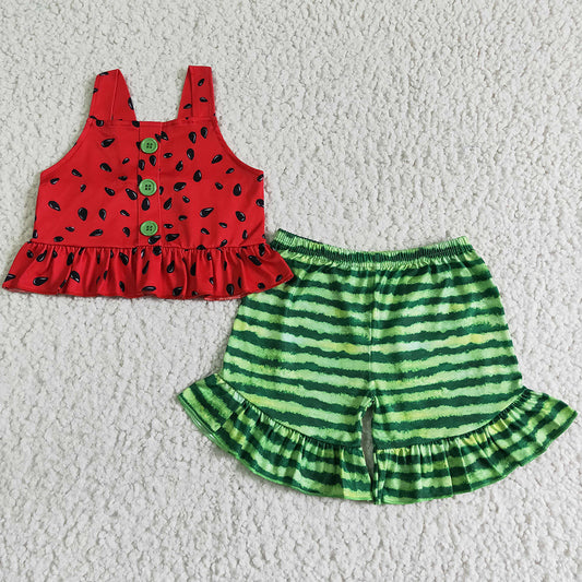 Hot Sale Baby Girls Clothes Watermelon Print Cute Summer Kids Outfits B0-28 6.6
