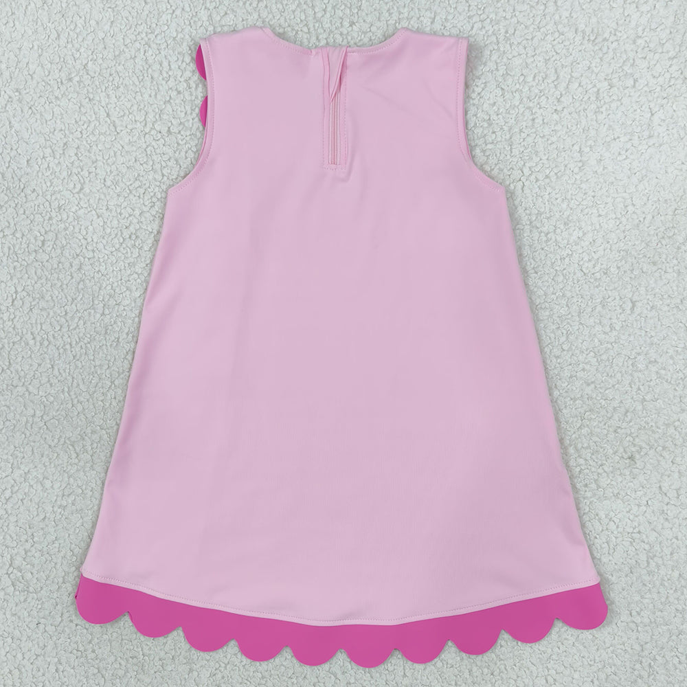Baby Girls Dress Pink Sleeveless Yoga Active Scallop Knee Length Dresses GSD4240