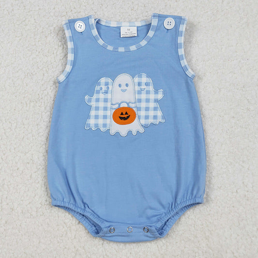 Baby Girls Rompers Pink Embroidery Ghost Pumpkins Halloween Ruffle Rompers SR3196 9.13
