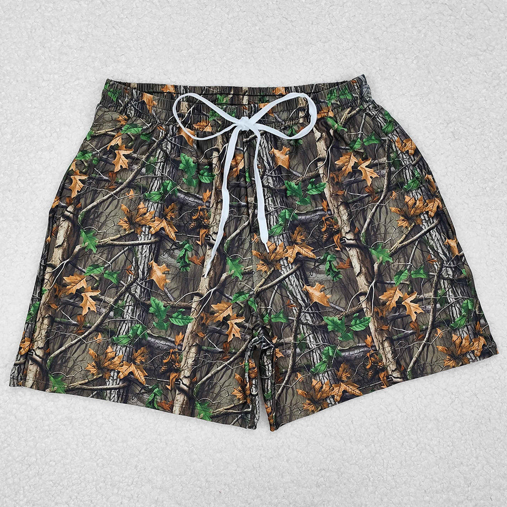Adult Man Swim Trunks Real Tree Camouflage Pockets Bottom Trunks Shorts Swimwear S0472