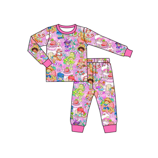 Preorder(moq 5) Baby Girls Cartoon Strawberry Girls Top Pants Pajamas Sets 10.29