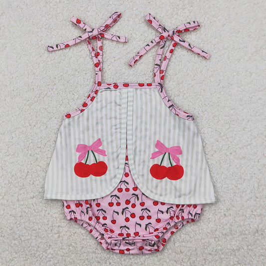 Baby Infant Girls Rompers Cute Cherry Straps Rompers SR2279 4.2