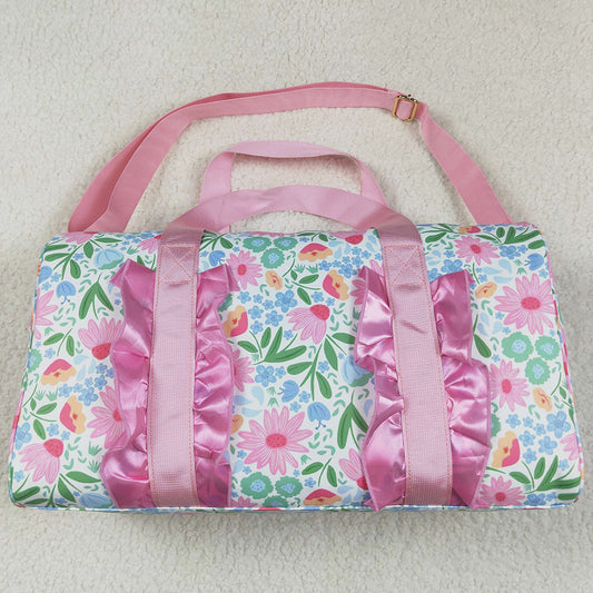 Kids Girls Bags Pink Ruffle Floral Print Gym Duffle Bags BA0290 4.21