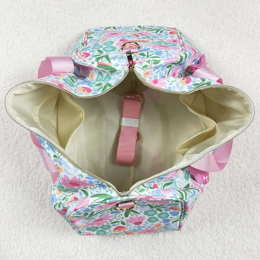 Kids Girls Bags Pink Ruffle Floral Print Gym Duffle Bags BA0290 4.21