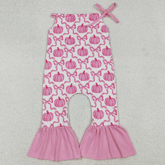 Baby Girls Rompers Pink Strap Bows Pumpkins Plaid Fall Jumpsuits SR3200 9.12