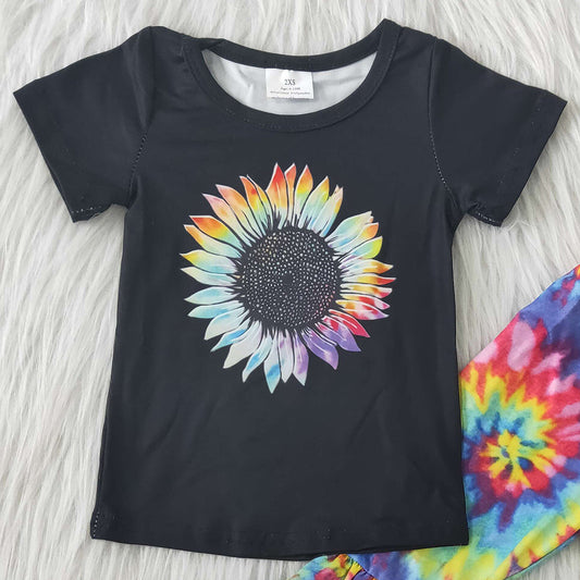 Kids Clothes Girls Tie Dye Bell Bottom Outfits Boutique Toddler Girls Clothes A6-24