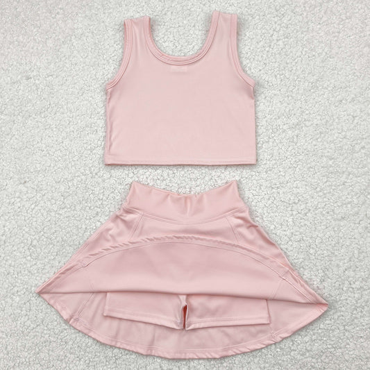 Baby Girls Clothes Pink Vest Top Sports Skorts Skirts Sets GSD1977 4.22