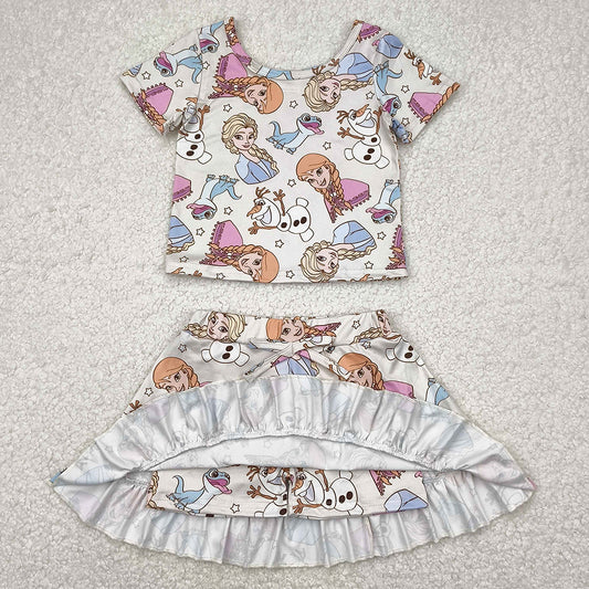 Baby Girls Clothes Cartoon Princess Top Skirts Sets GSD2358 4.10