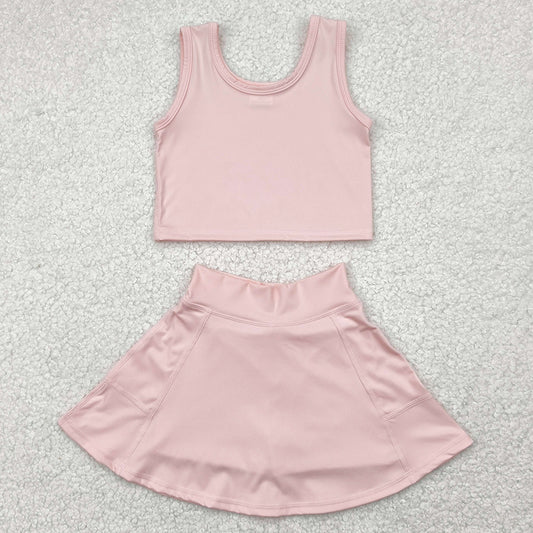 Baby Girls Clothes Pink Vest Top Sports Skorts Skirts Sets GSD1977 4.22