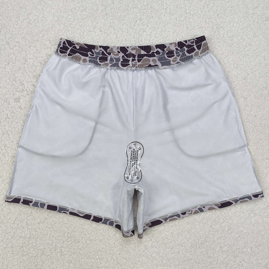 Adult Man Trunks Grey Camo Bottom Swim Trunk Shorts Swimwear S0323