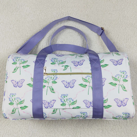 Kids Children Girls Bags Lavender Ruffle Butterfly Floral Print Gym Duffle Bags BA0293 4.21