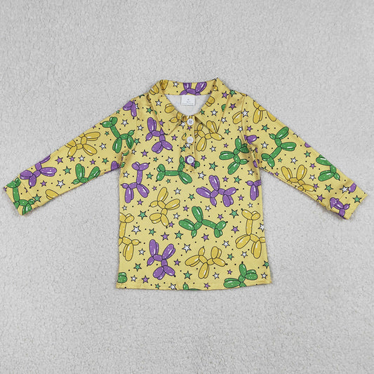 Baby Boys Clothes Long Sleeve Stars Dogs Mardigras Polo Shirts Top BT1388 1.1