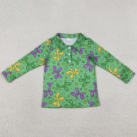 Baby Boys Clothes Long Sleeve Stars Dogs Mardigras Polo Shirts Top BT1389 1.5