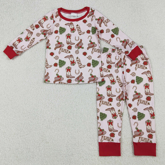 Baby Girls Pajamas Boots Holly Top Pant Christmas Pajamas Sets GLP2729 9.13